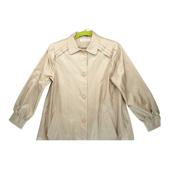 CLAUDIA BARNES Women's Tan Raincoat Size XS‎ 100% Polyester - Picture 4 of 8